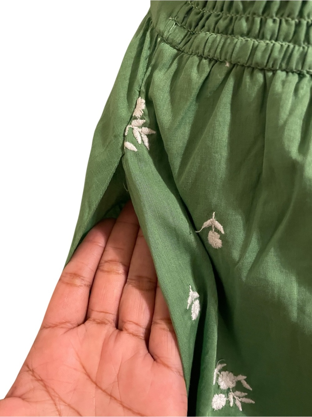 JESSAKAE Juniper Dress in Cool Green Floral Embroidered Cotton Puff Sleeve 4X - Picture 6 of 11